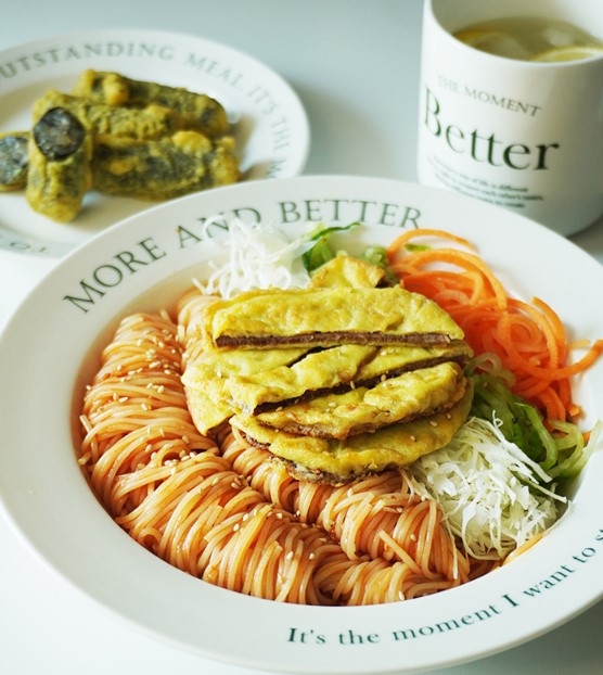 소고기육전으로 만든 '비빔국수'