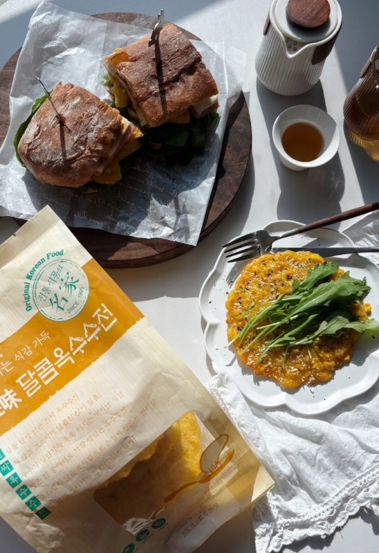 브런치로 먹기 좋은 '옥수수전 치아바타 샌드위치'