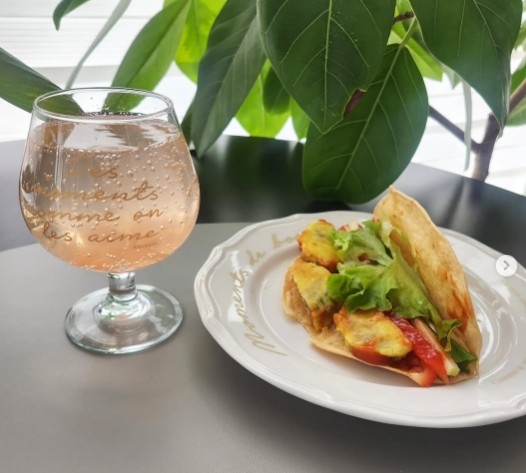 Tacos made with Saongwon’s egg-battered spicy meatballs.